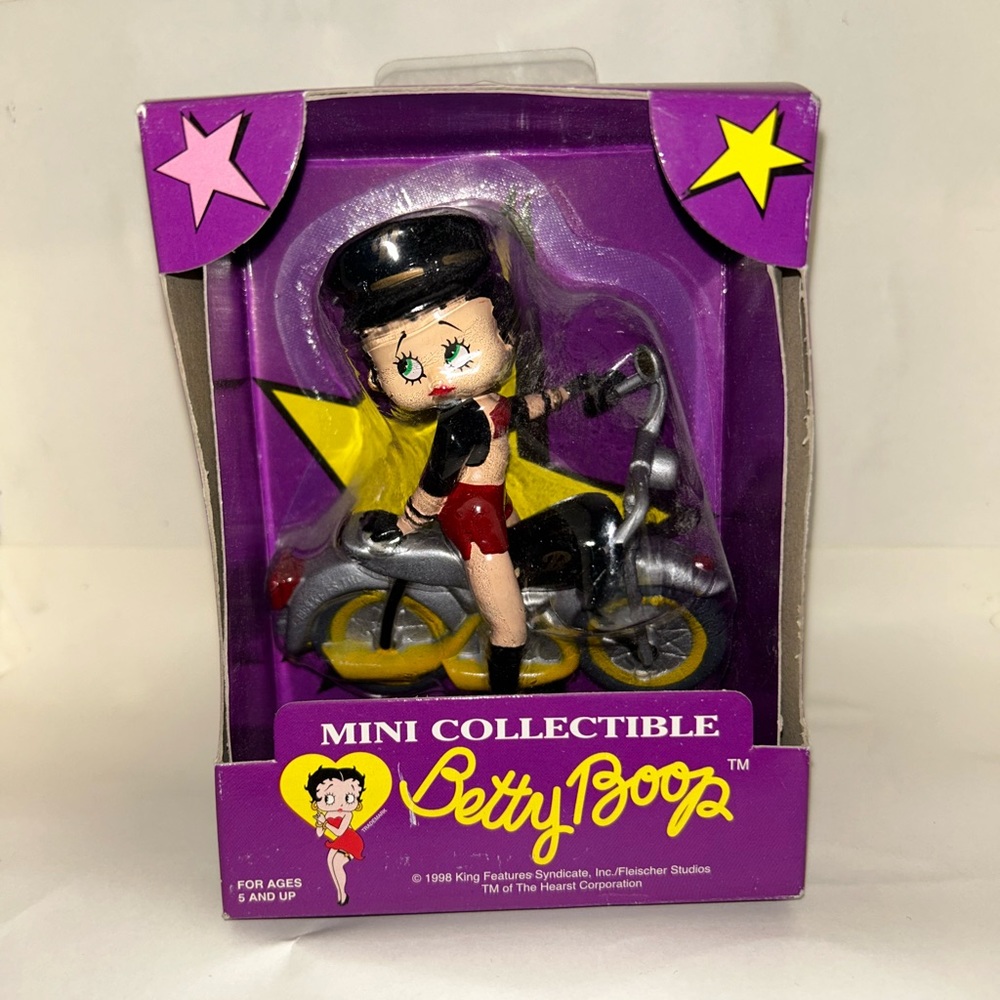 Vintage 1998 Mini Collectible Betty Boop Motorcycle Figure Still In Box